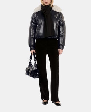 The Kooples WOMEN BLACK black leather-effect jacket