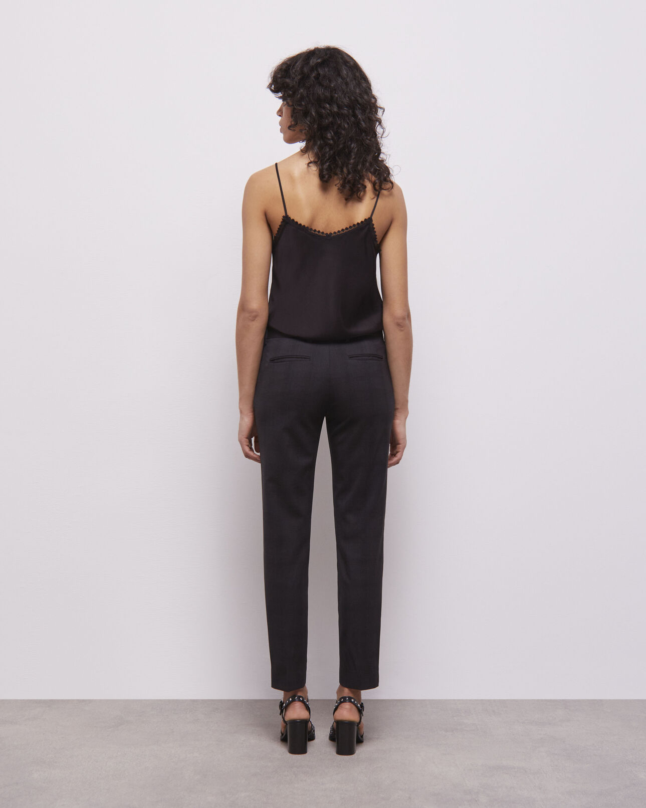 The Kooples FEMME BLACK pantalon de costume noir