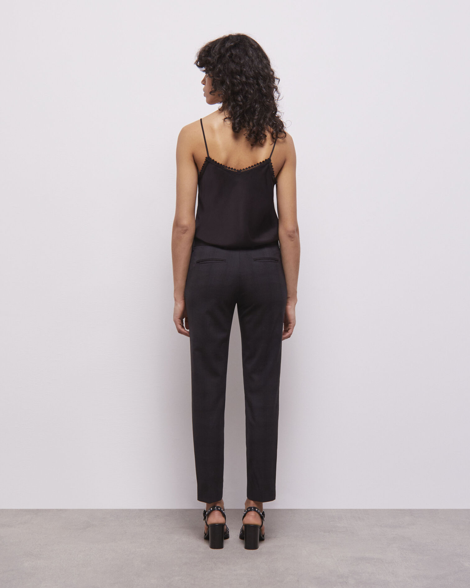 Pantalon de costume noir, BLACK, hi-res image number null