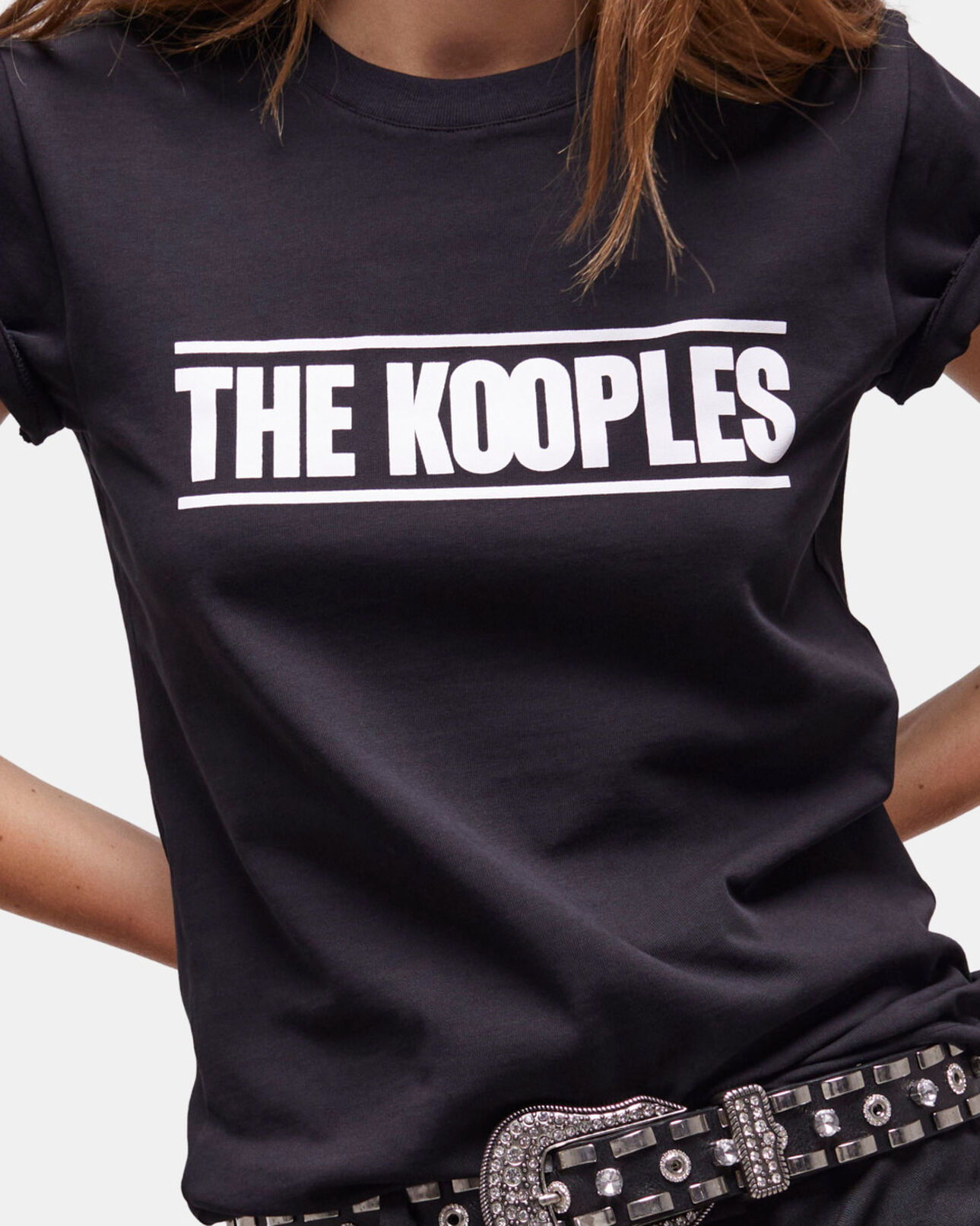 The Kooples FEMME BLACK t-shirt femme logo the kooples noir