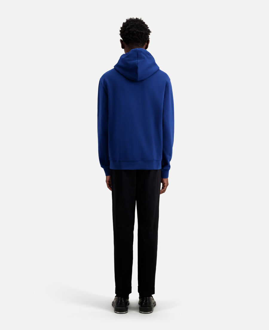 sweatshirt à capuche bleu vif avec logo