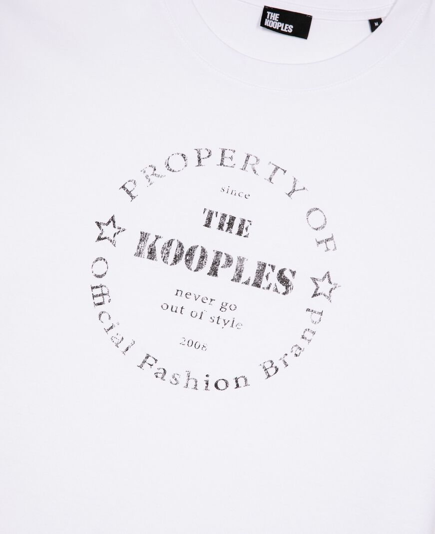The Kooples MEN WHITE t-shirt with white screen printing