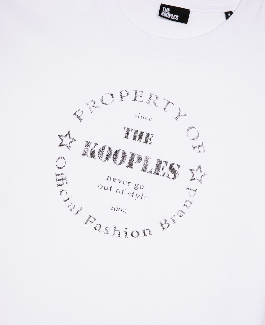 The Kooples H WHITE t-shirt with white screen printing