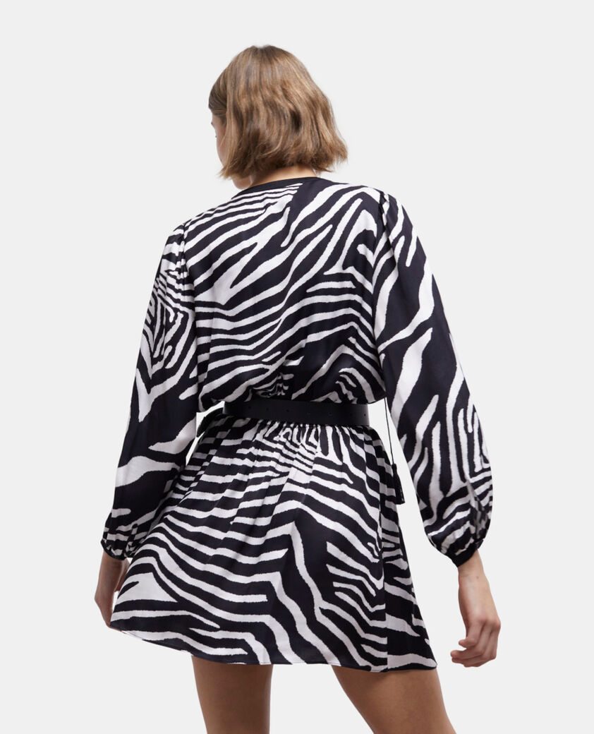 The Kooples FEMME BLACK WHITE robe courte imprimée