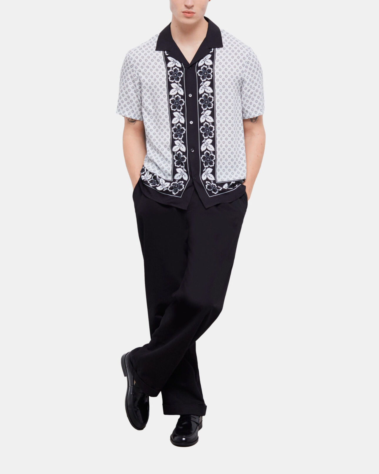 The Kooples MEN ECRU printed shirt