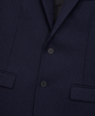 The Kooples HERREN NAVY / ECRU marineblaue anzugjacke aus wolle mit streifen