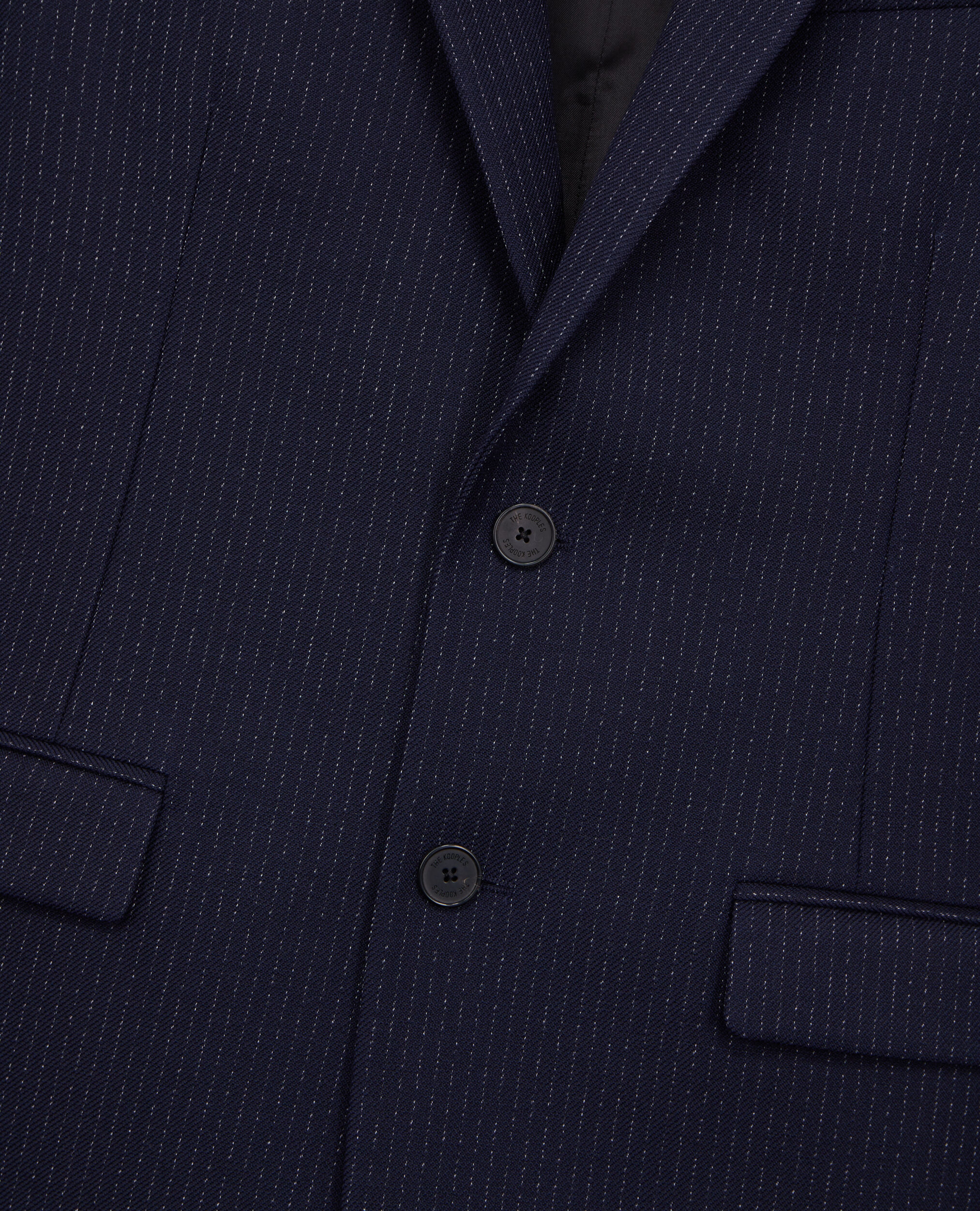 Marineblaue Anzugjacke aus Wolle mit Streifen, NAVY / ECRU, hi-res image number null