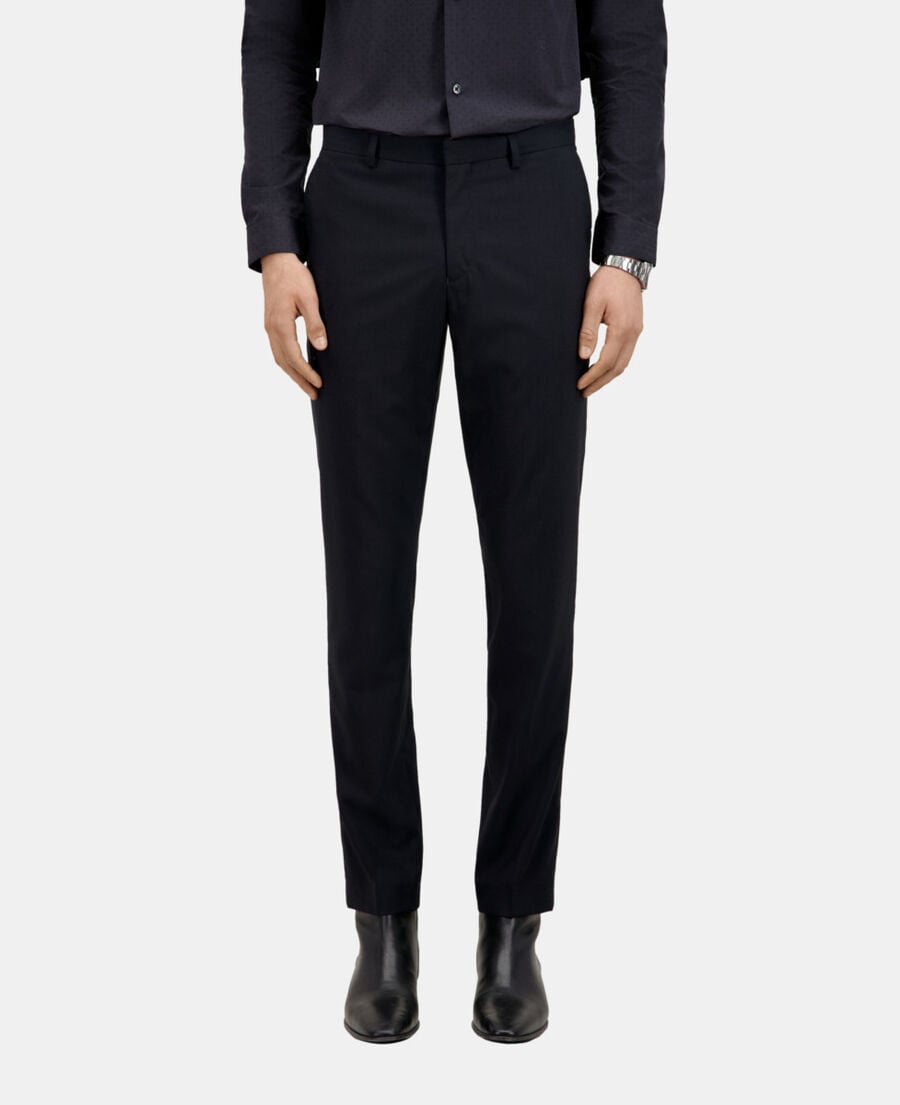 The Kooples H DARK NAVY prince of wales navy blue wool suit trousers