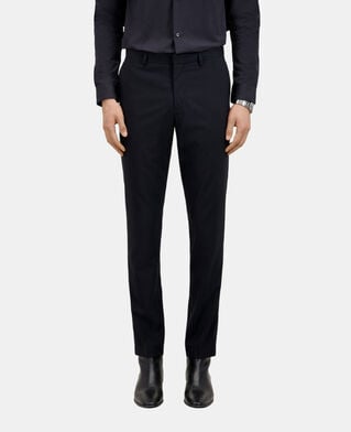 The Kooples H DARK NAVY prince of wales navy blue wool suit trousers