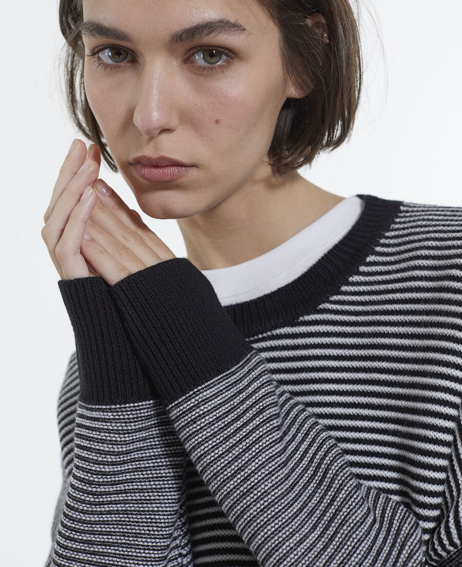 loose-fitting striped sweater