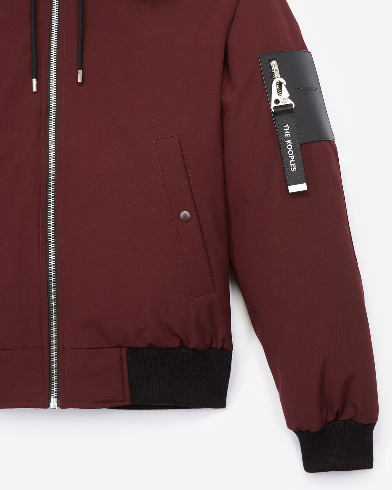 The Kooples HOMBRE BURGUNDY anorak corto burdeos nailon con capucha
