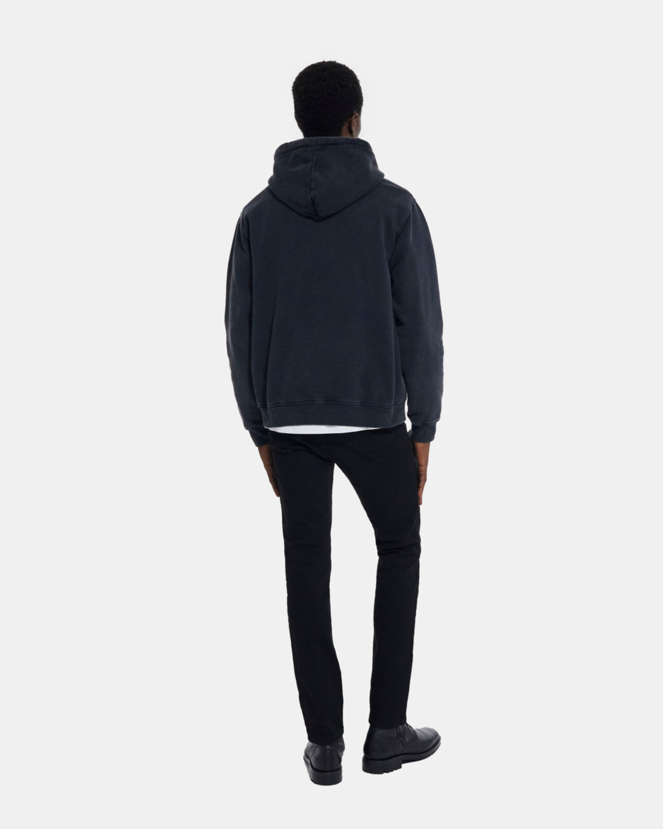 The Kooples MEN BLACK WASHED black sweatshirt