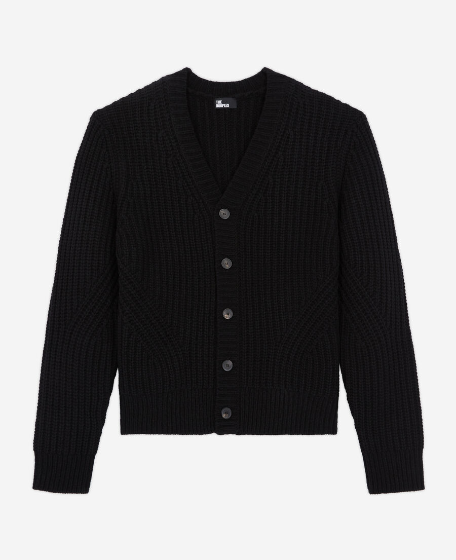 black buttoned cardigan