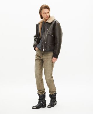 The Kooples DAMEN BROWN kurzes braunes wollfell