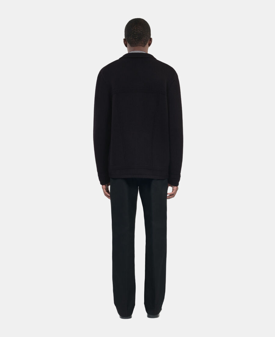 The Kooples H BLACK black wool cardigan 