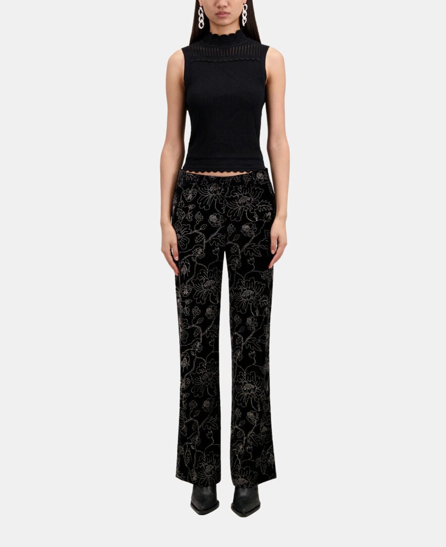 The Kooples DAMEN BLACK schwarze anzughose aus samt