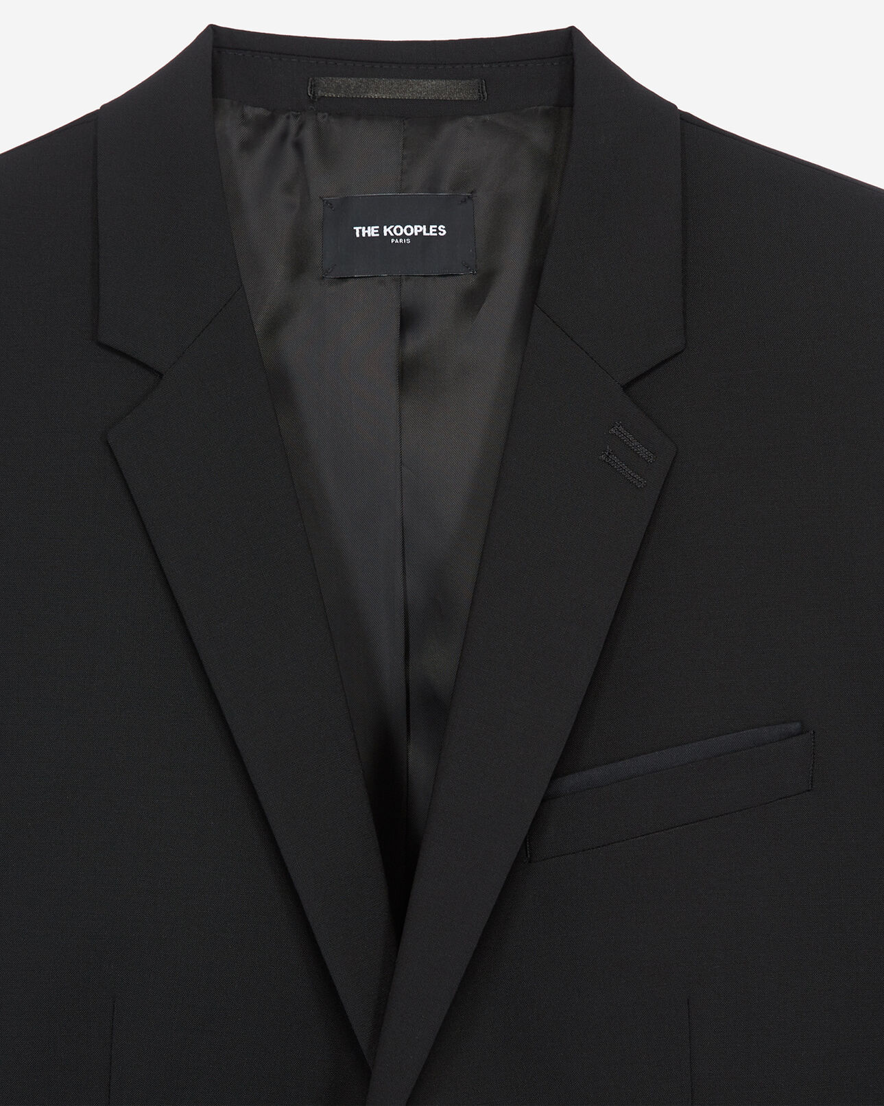 The Kooples MEN BLACK slim-fit black wool suit jacket