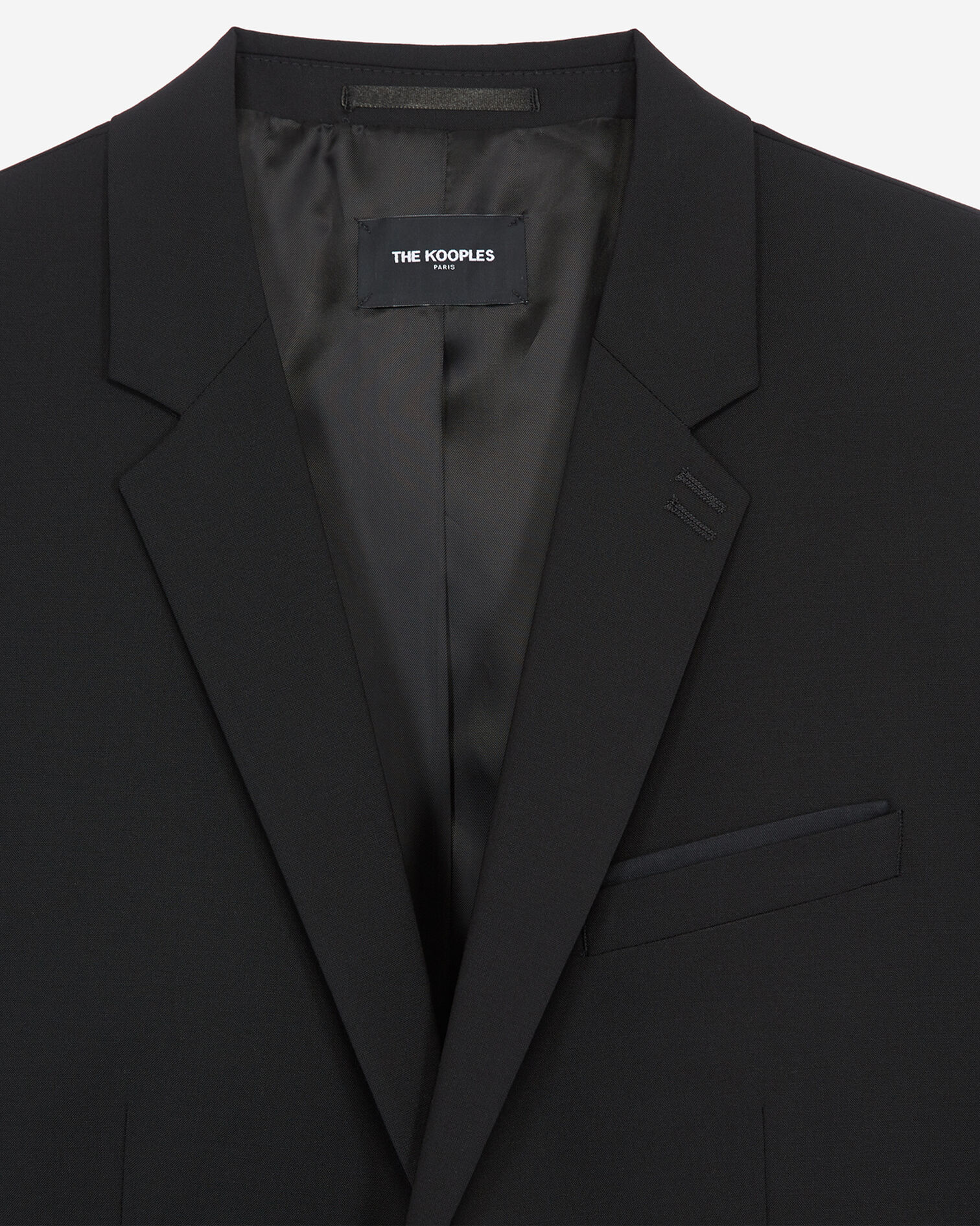 Slim-fit black wool suit jacket, BLACK, hi-res image number null