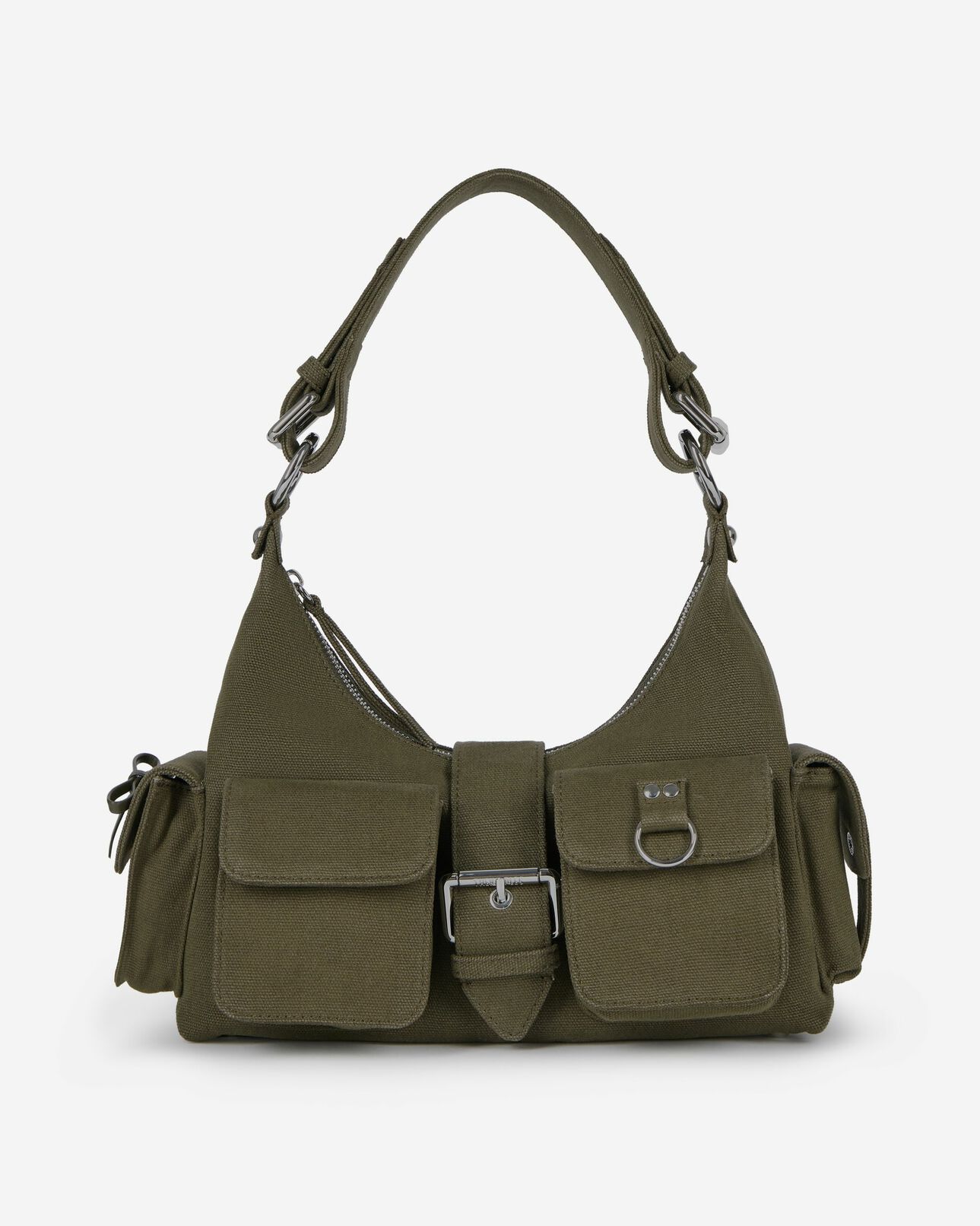 The Kooples DAMEN KAKI khakifarbene amelia tasche aus canvas
