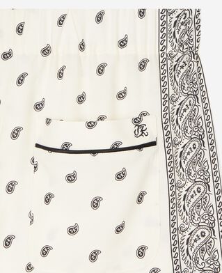 The Kooples FEMME WHITE / BLACK pantalon fluide droit imprim&eacute; bandana &eacute;cru