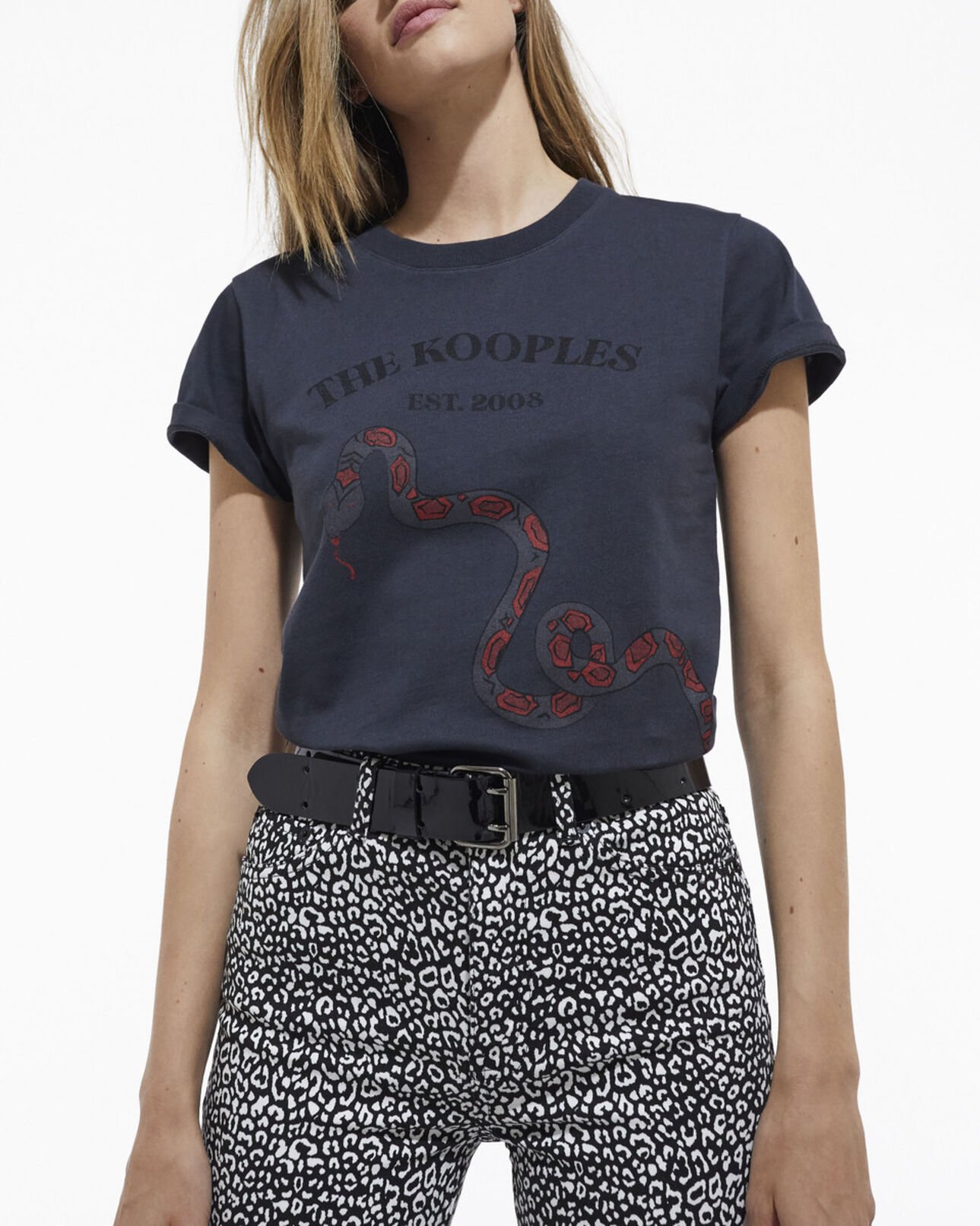 The Kooples FEMME STONE t-shirt sérigraphié noir
