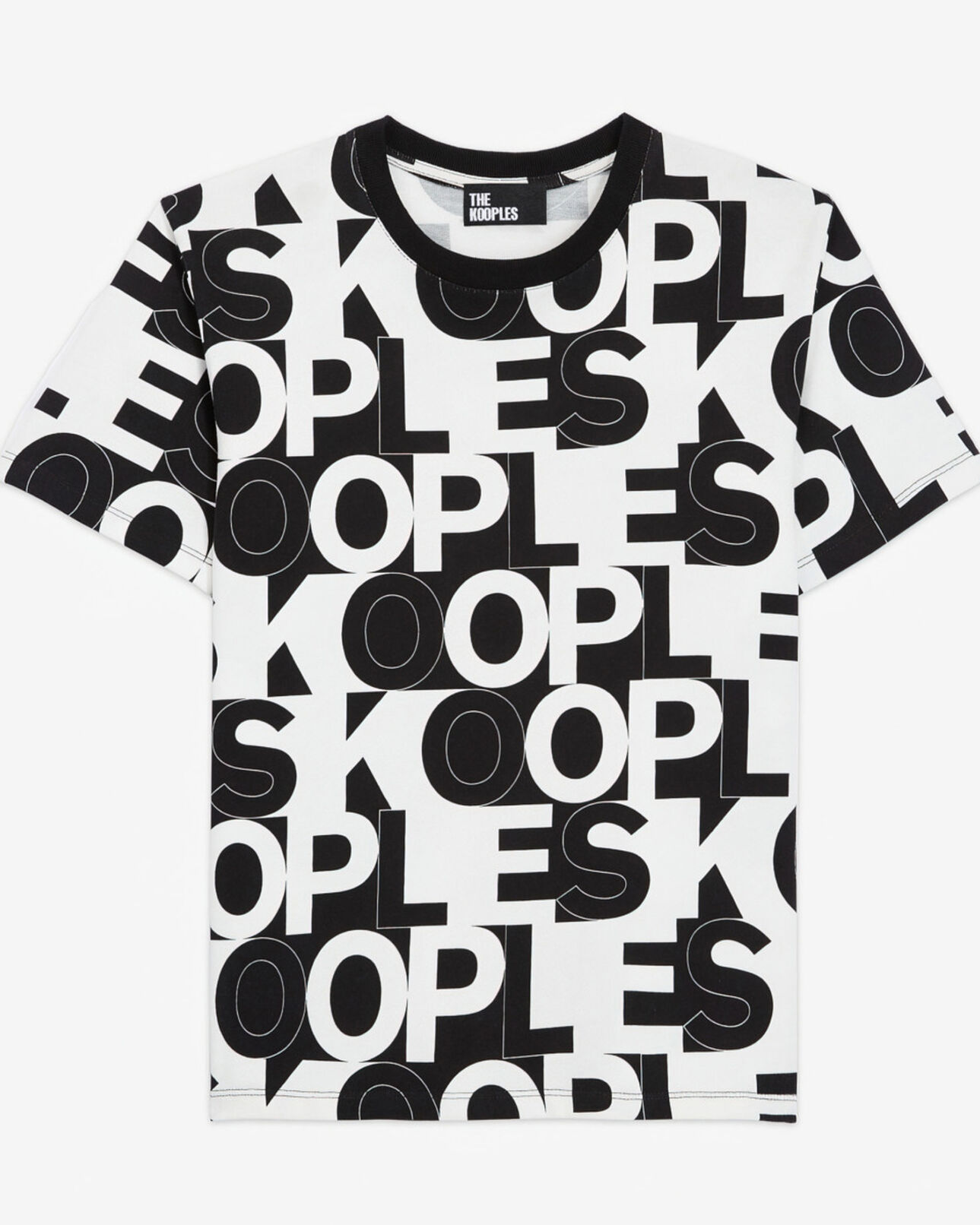 The Kooples HOMME BLACK / WHITE t-shirt homme logo the kooples