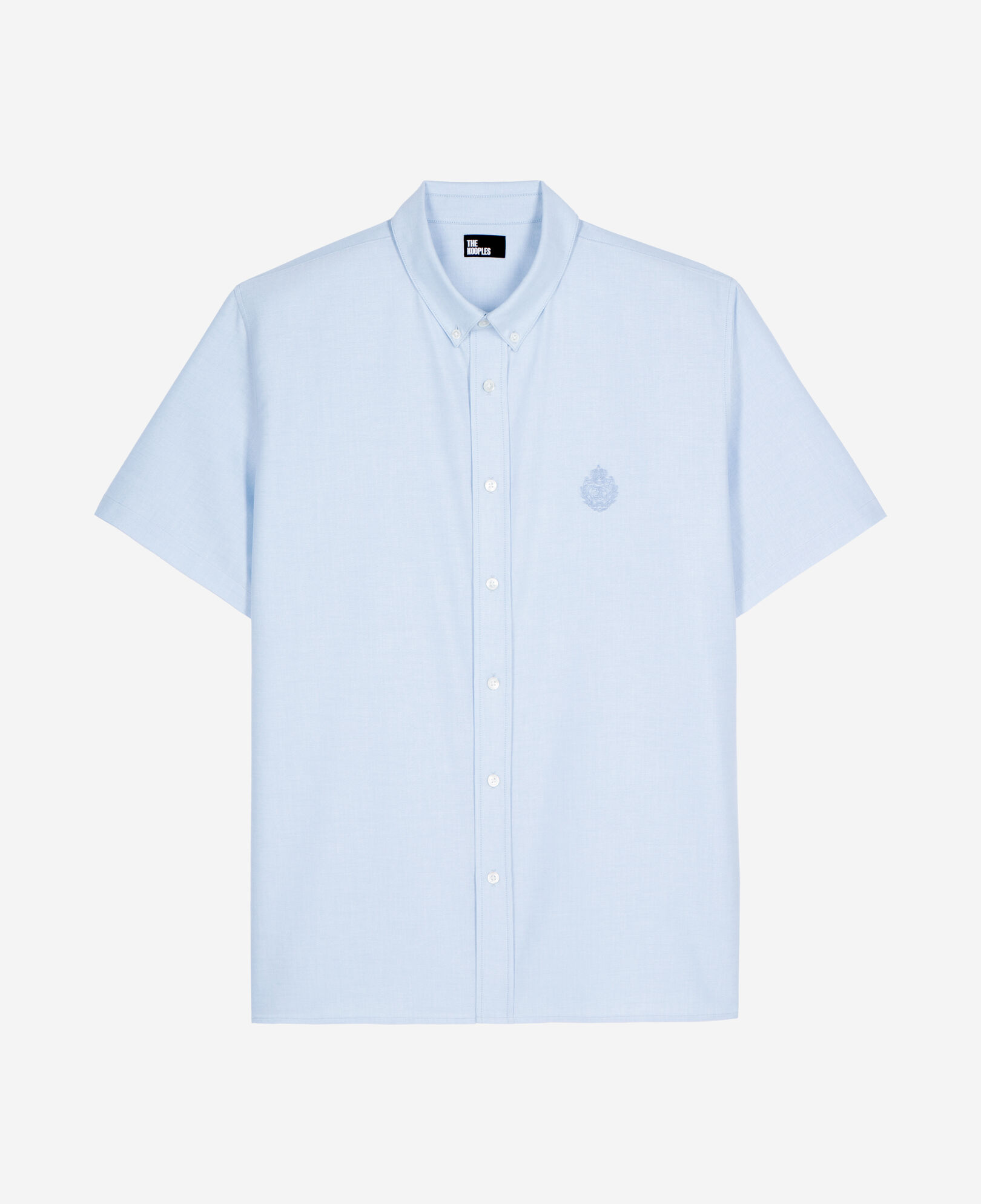 The Kooples HERREN SKY kurzärmeliges blaues hemd