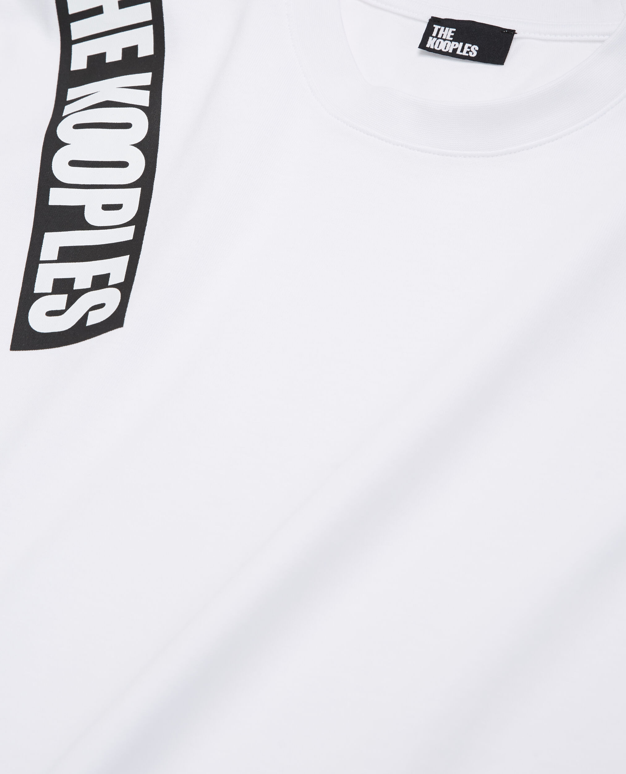 Men's white t-shirt with tape logo, WHITE, hi-res image number null