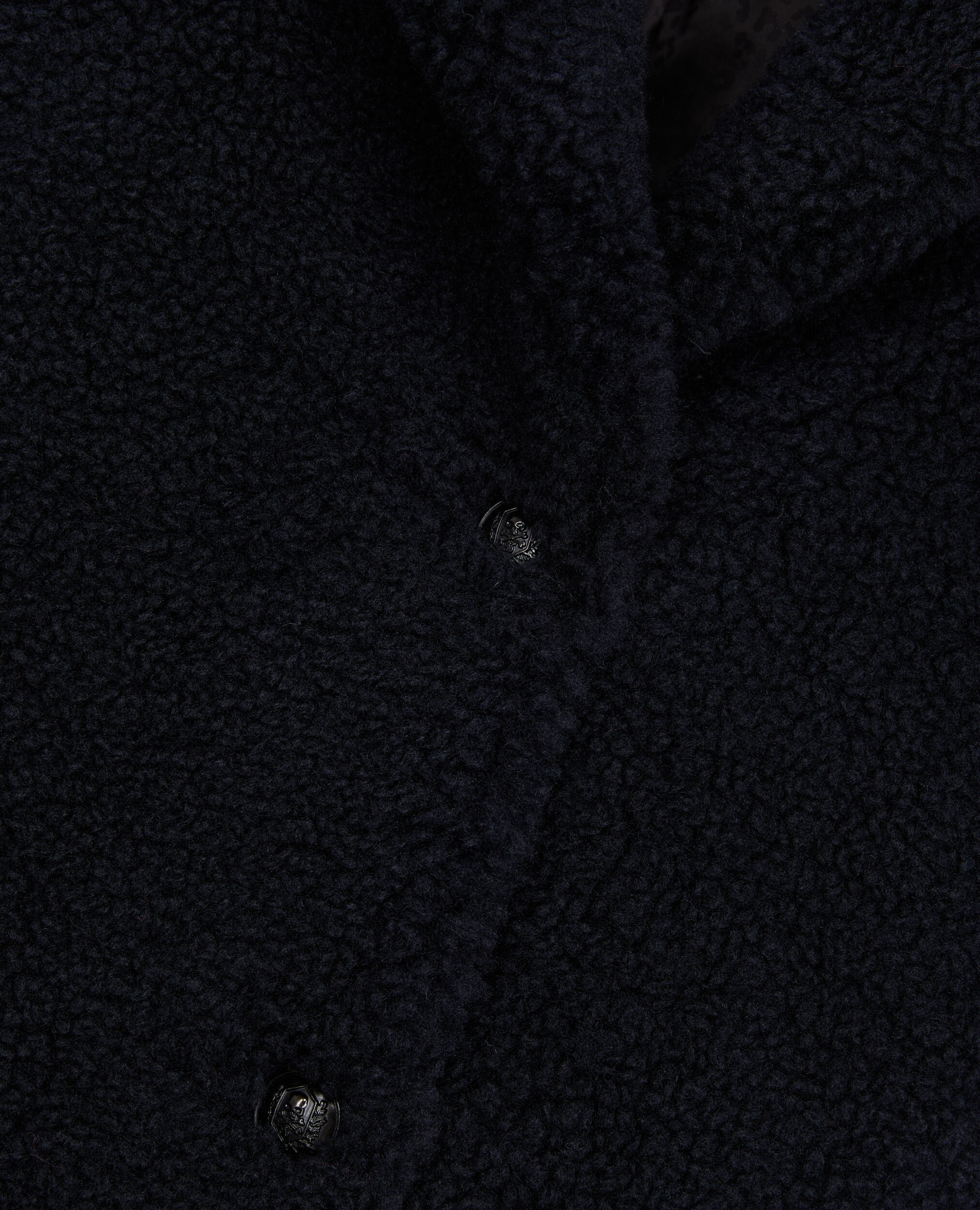 Manteau bleu marine court imitation laine de mouton, NAVY, hi-res image number null