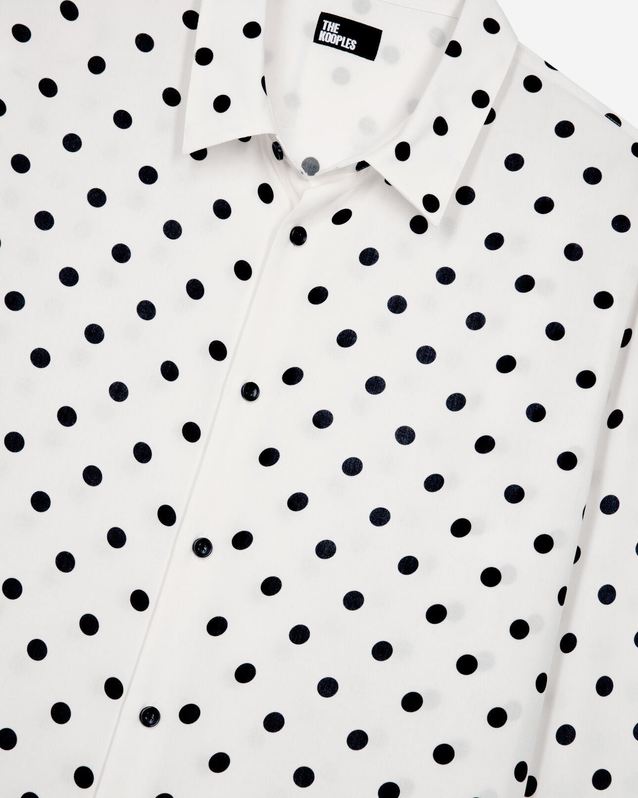 The Kooples HOMME WHITE / BLACK chemise imprimée à pois blanche