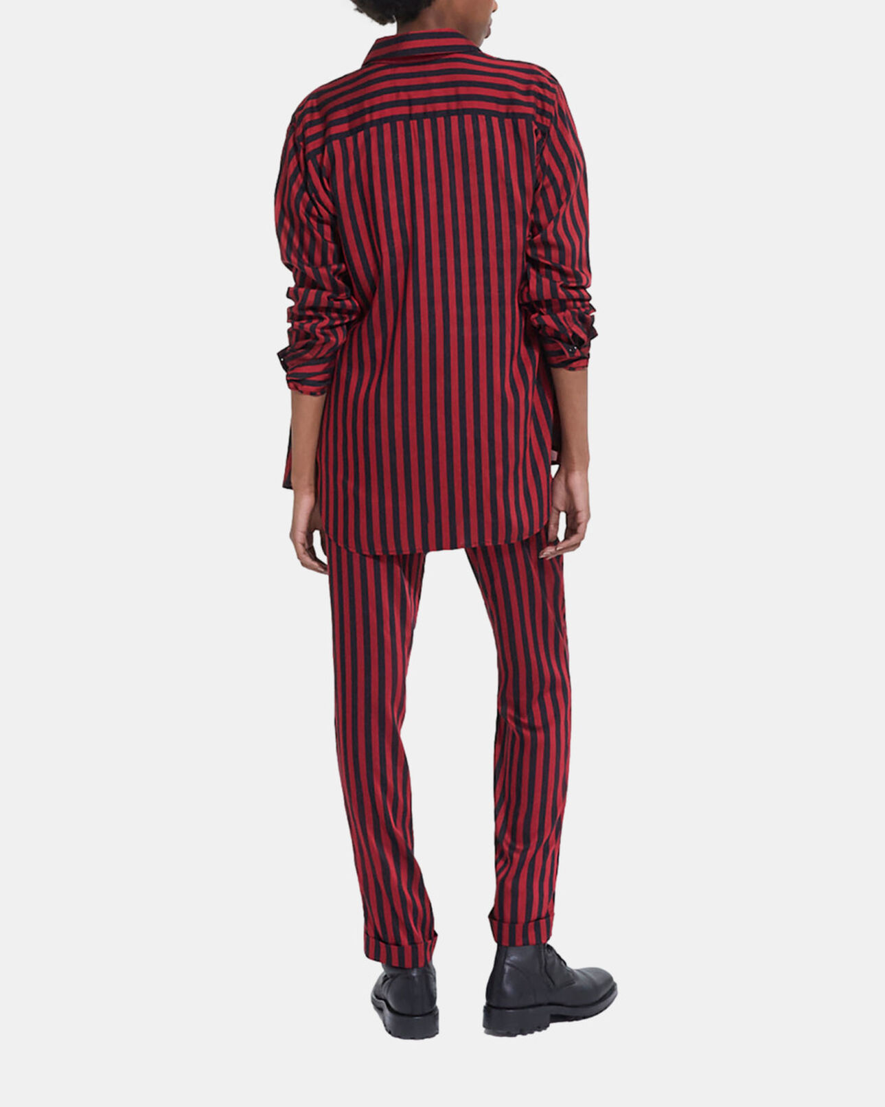 The Kooples FEMME ROUGE NOIR pantalon à rayures