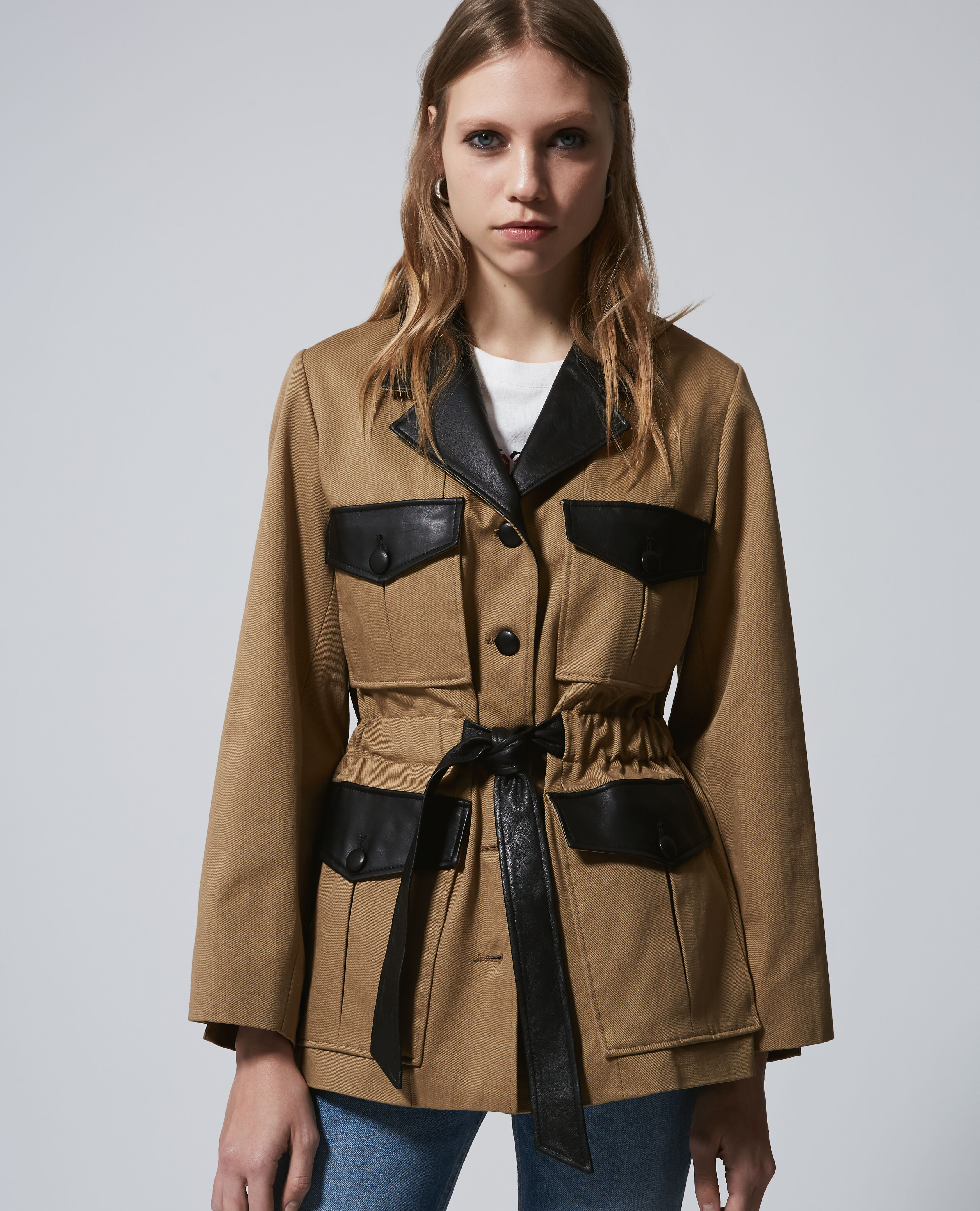 Beige cotton jacket women's online