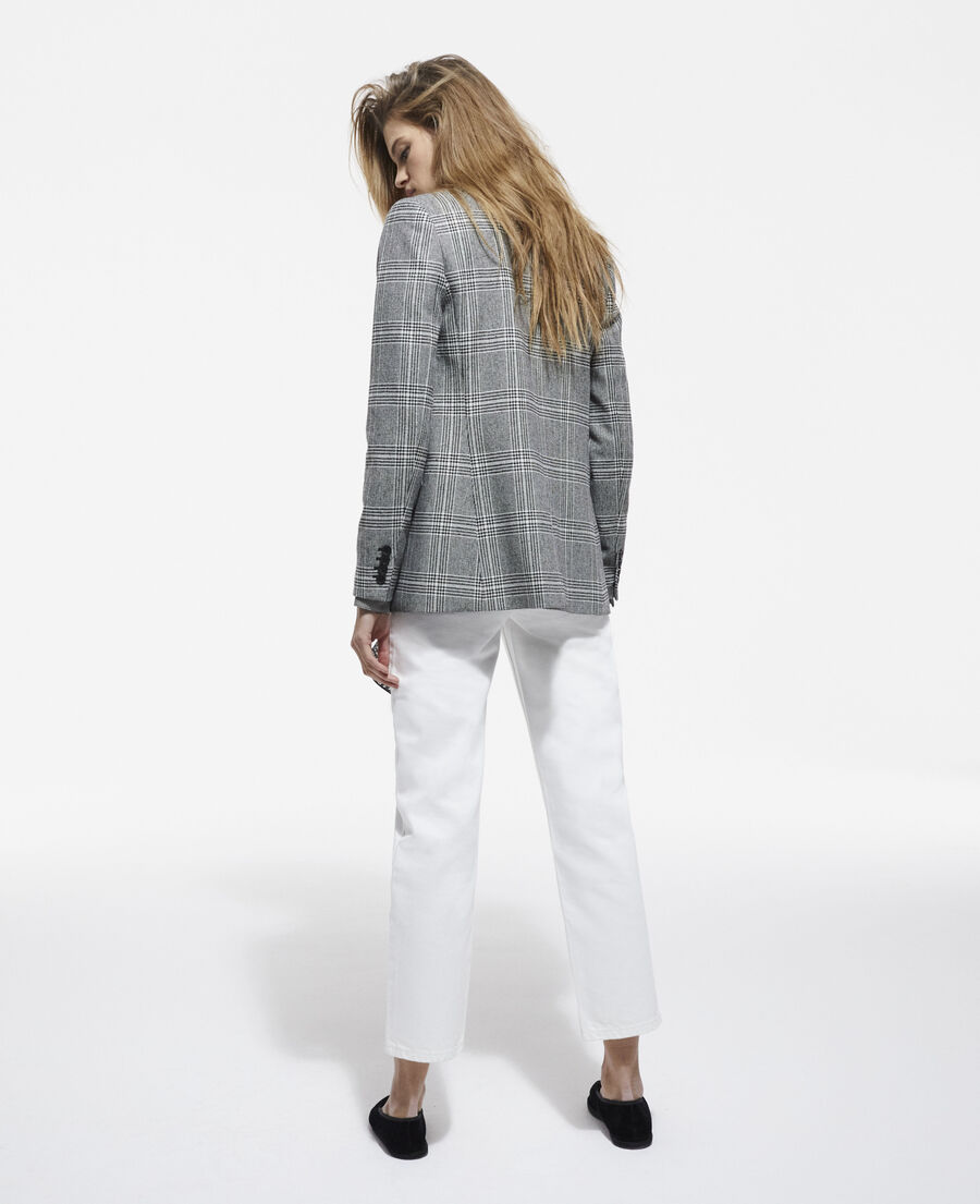 wool jacket with check motif