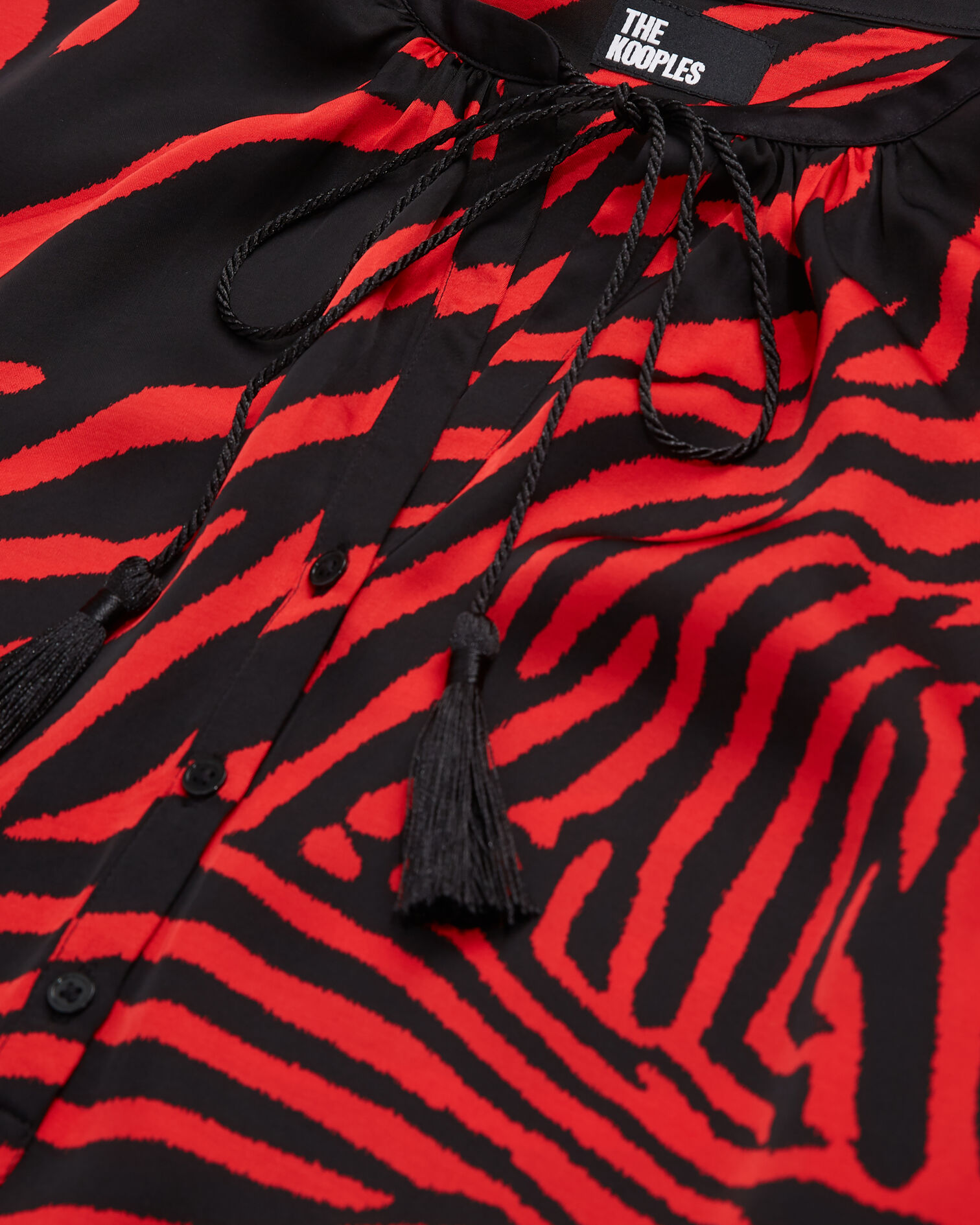 Blouse imprimée zébré rouge, BLACK - RED, hi-res image number null