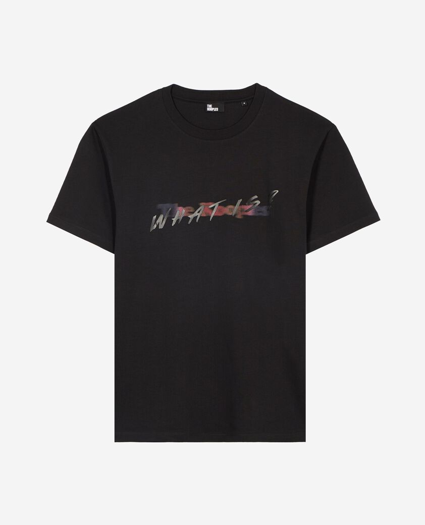 The Kooples HOMME BLACK t-shirt avec logo multicolore noir