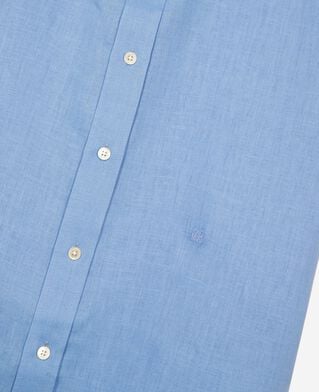 The Kooples H BLUE short-sleeved blue linen shirt