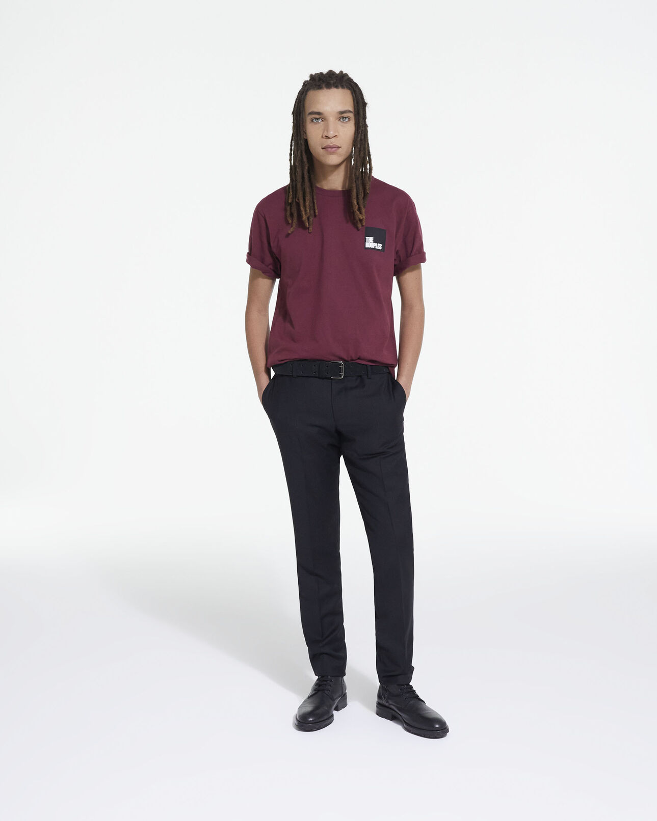 The Kooples HOMME BURGUNDY t-shirt rouge