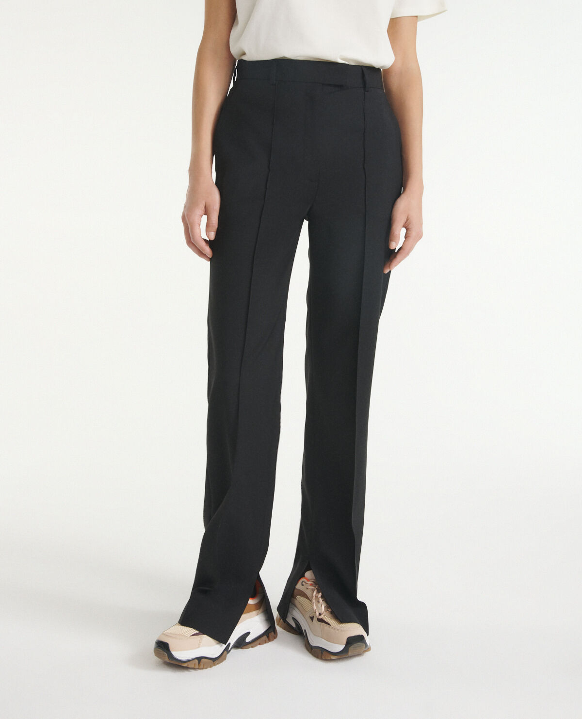 Flared suit black wool pants The Kooples
