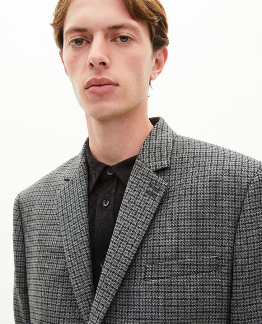 The Kooples MEN GREY black and grey houndstooth suit jacket
