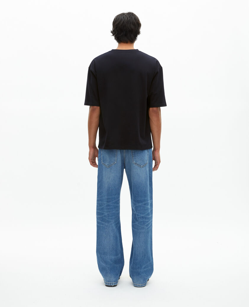 The Kooples HOMME NAVY t-shirt mixte large uni bleu marine