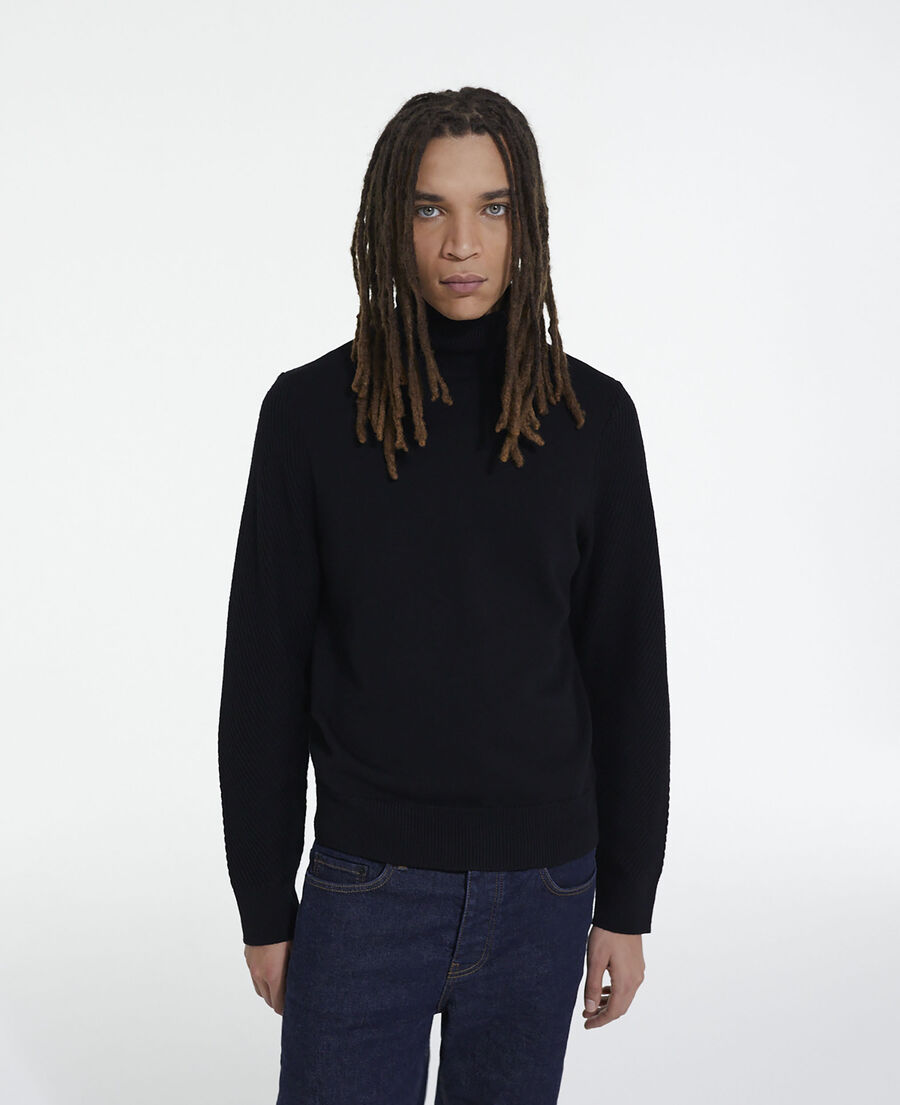 black wool sweater