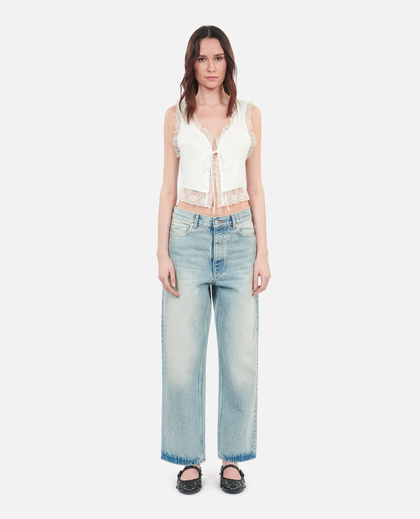 The Kooples WOMEN ECRU ecru sleeveless top with lace