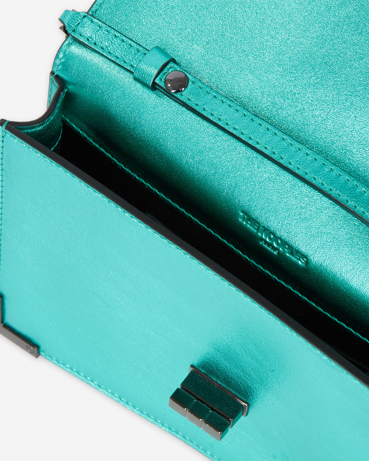 The Kooples FEMME GREEN pochette emily medium en cuir vert