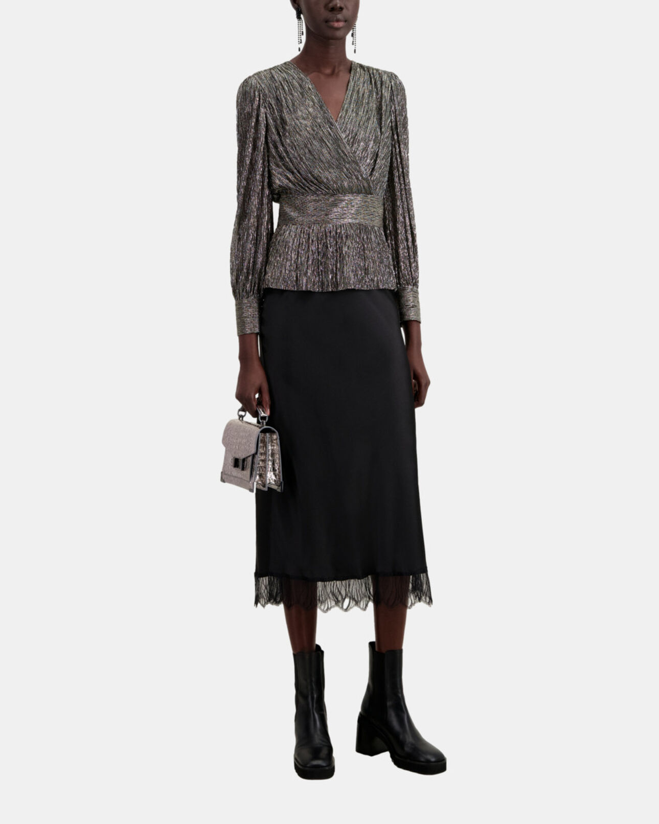 The Kooples FEMME SILVER top argenté
