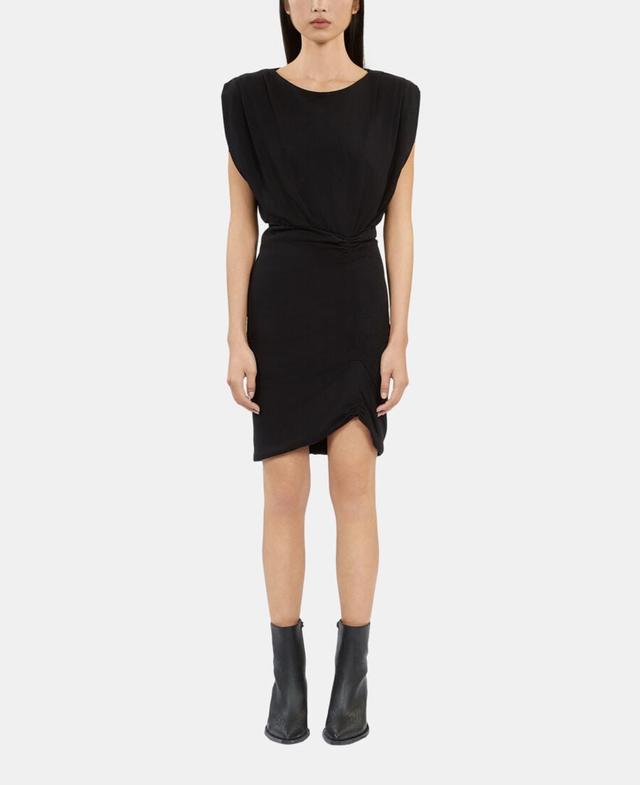 The Kooples FEMME BLACK robe courte avec fronces noire