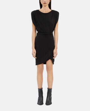 The Kooples FEMME BLACK robe courte avec fronces noire