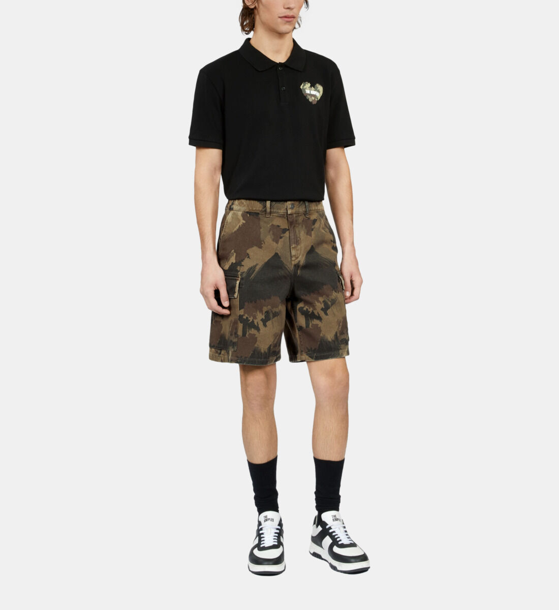Polo camouflage cargo shorts top
