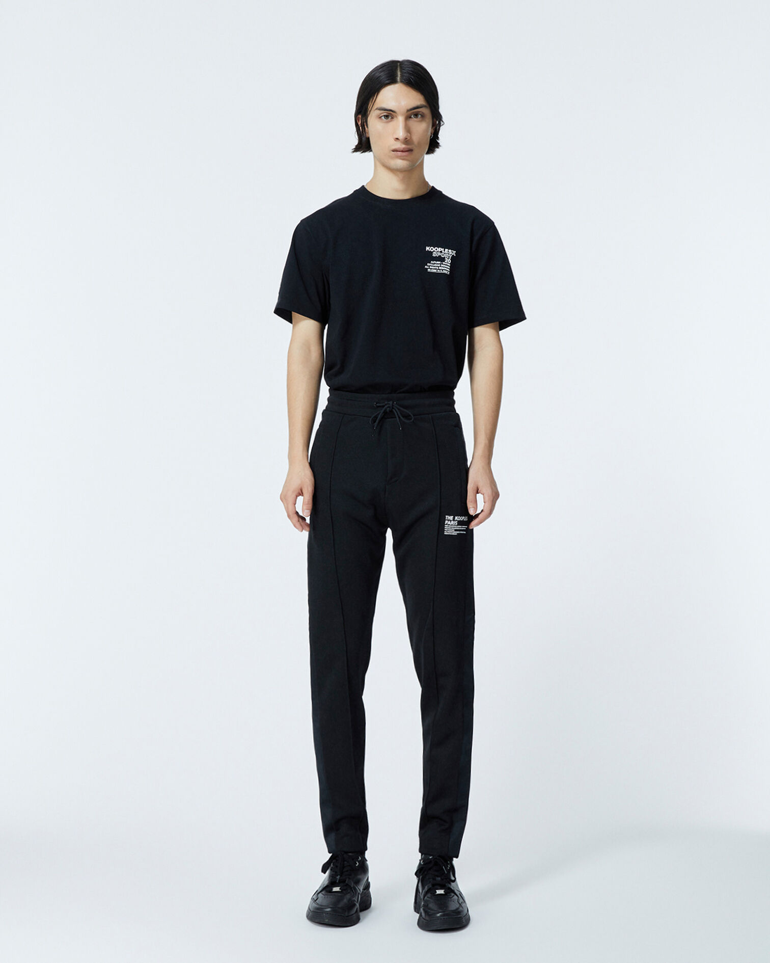 Jogging noir imprimé, BLACK, hi-res image number null