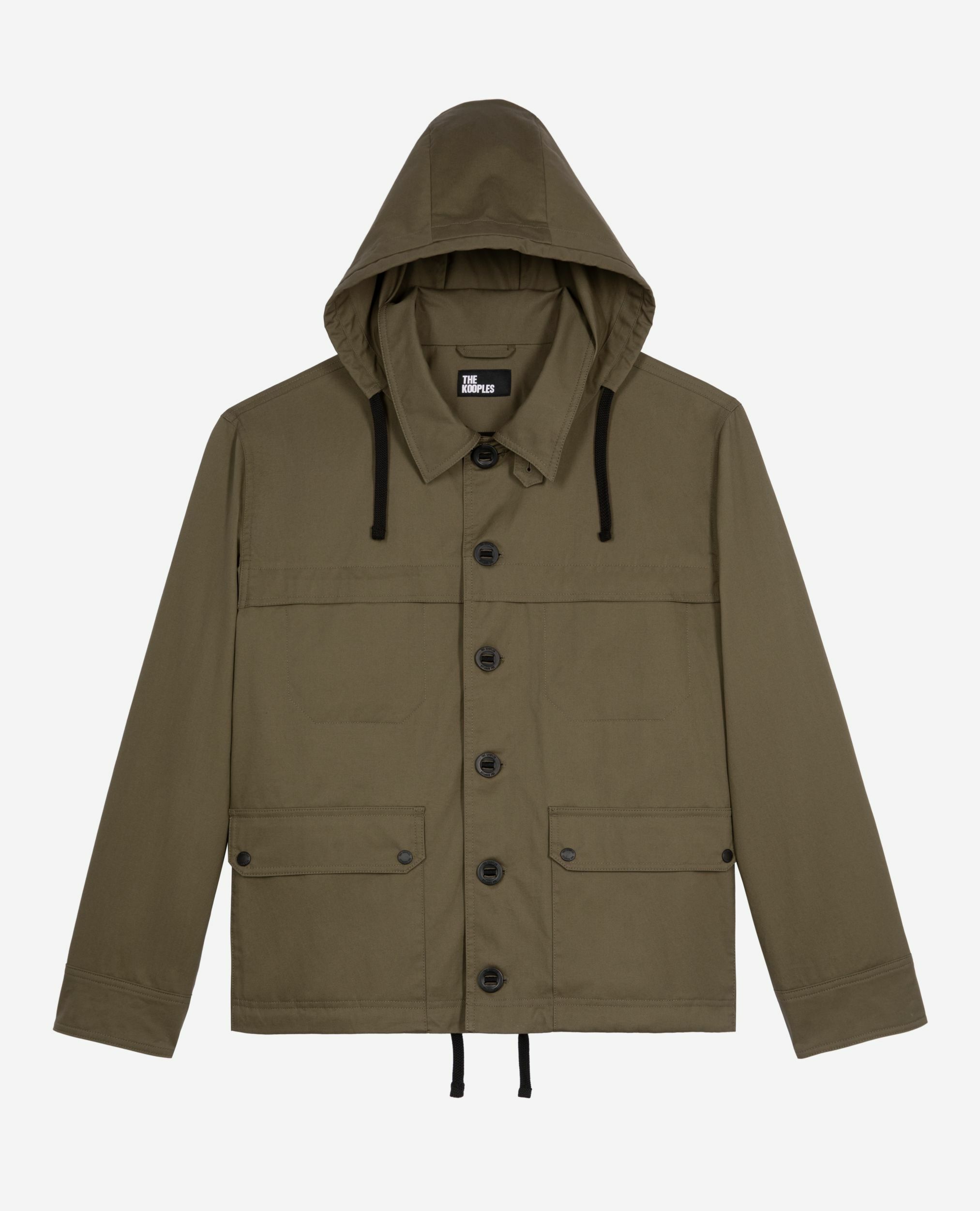 Khaki short hooded parka, KAKI, hi-res image number null