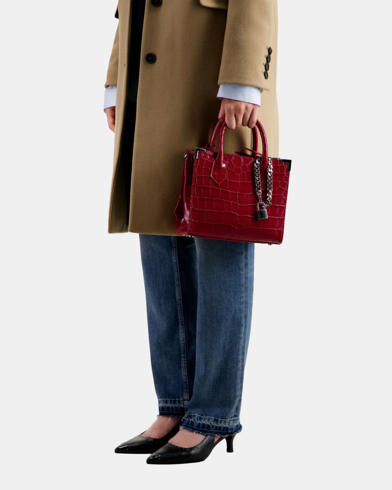 The Kooples FEMME RED RISK sac ming medium en cuir rouge